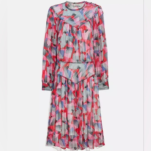NWT COACH Bold Geo Yoke Knee length Spring Easter Dress Size 10, $595 Retail - Picture 2 of 16